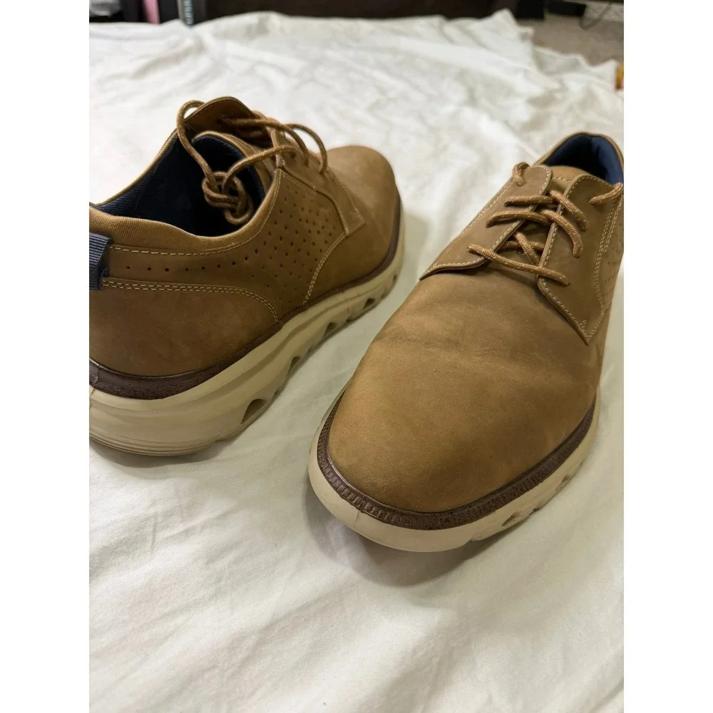 Johnston & Murphy Mens XC4 Prentiss Plain Toe Tan Nubuck Shoes 11M 59-35601